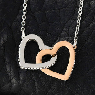 Gift for Wife - Rollercoaster Ride of Entrepreneurship Interlocking Hearts Necklace