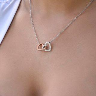 Gift for Wife - Rollercoaster Ride of Entrepreneurship Interlocking Hearts Necklace