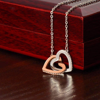 Gift for Wife - Rollercoaster Ride of Entrepreneurship Interlocking Hearts Necklace