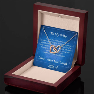 Gift for Wife - Rollercoaster Ride of Entrepreneurship Interlocking Hearts Necklace